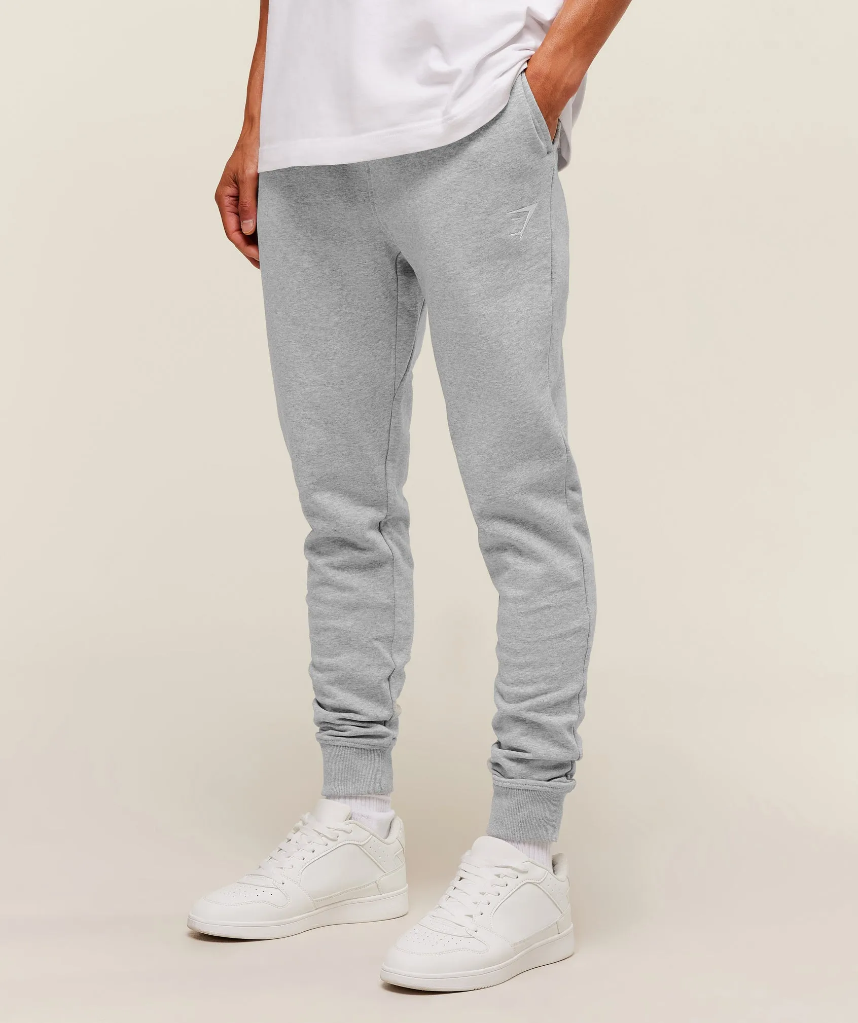 Gymshark Crest Tall Joggers - Light Grey Core Marl sold by Gymshark product image thumbnail 3