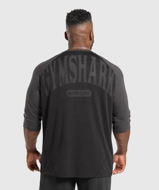 Gymshark 1/3 LS Graphic T-Shirt - Black/Asphalt Grey made by Gymshark