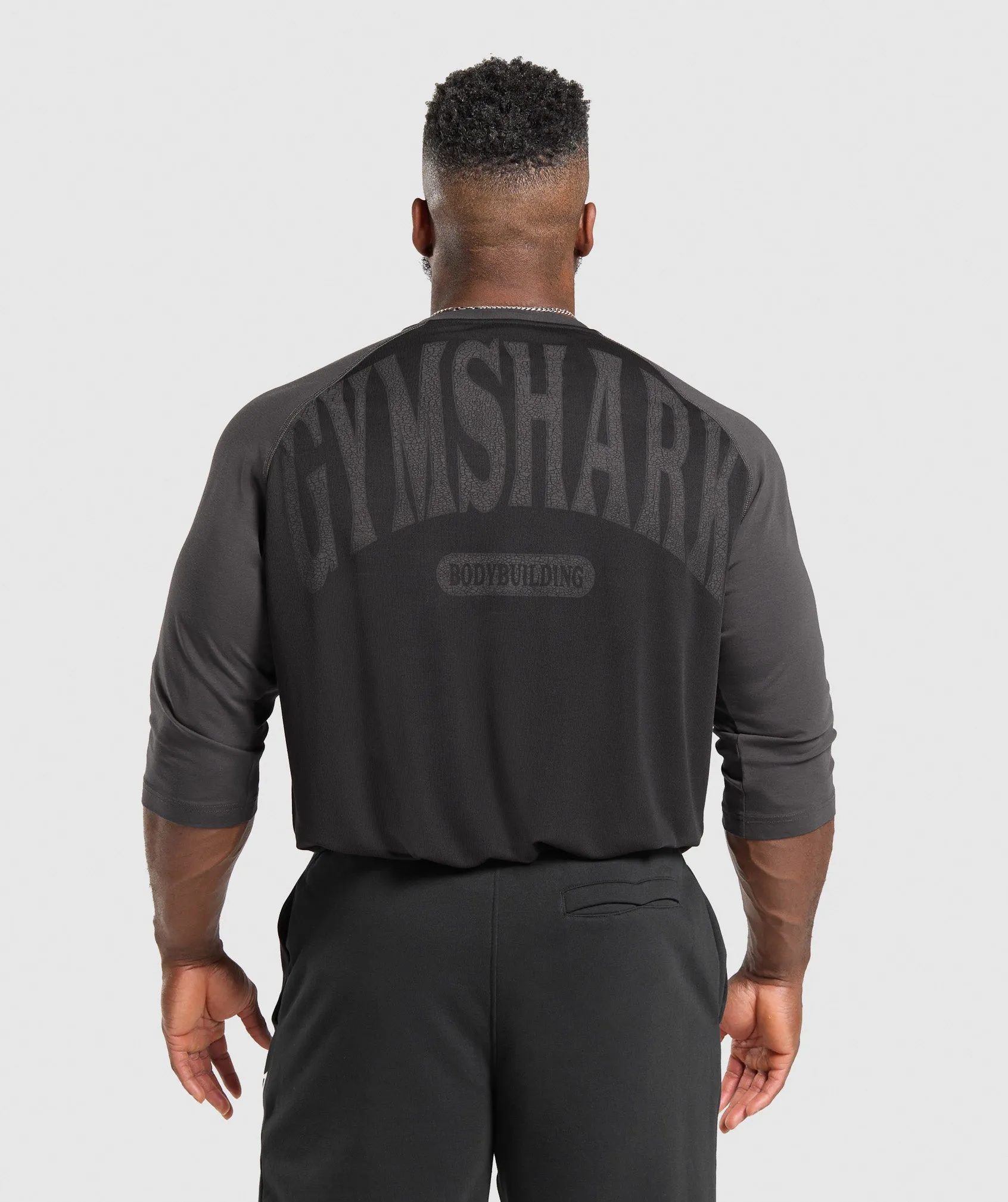 Gymshark 1/3 LS Graphic T-Shirt - Black/Asphalt Grey sold by Gymshark product image thumbnail 5