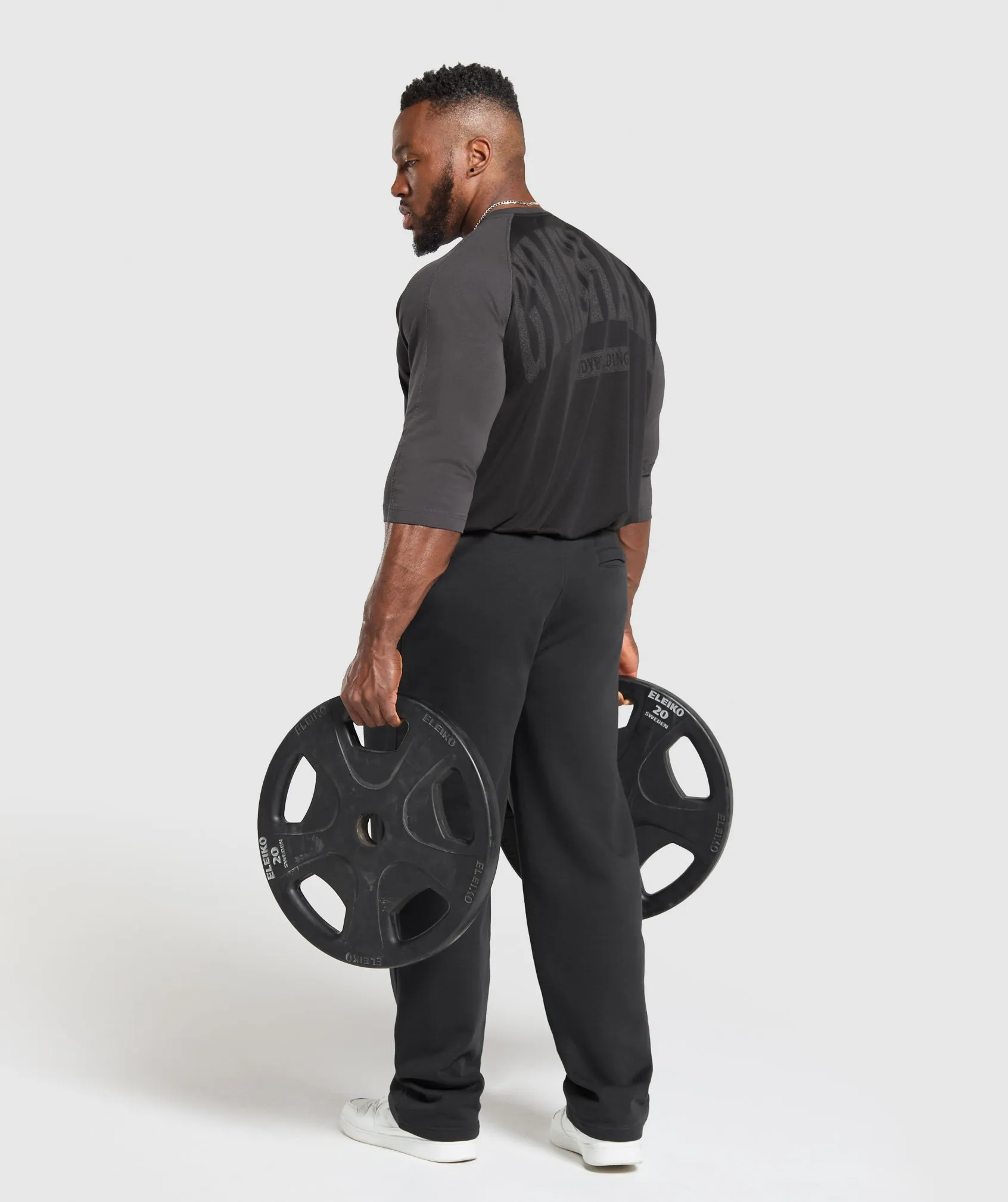 Gymshark 1/3 LS Graphic T-Shirt - Black/Asphalt Grey sold by Gymshark product image thumbnail 3