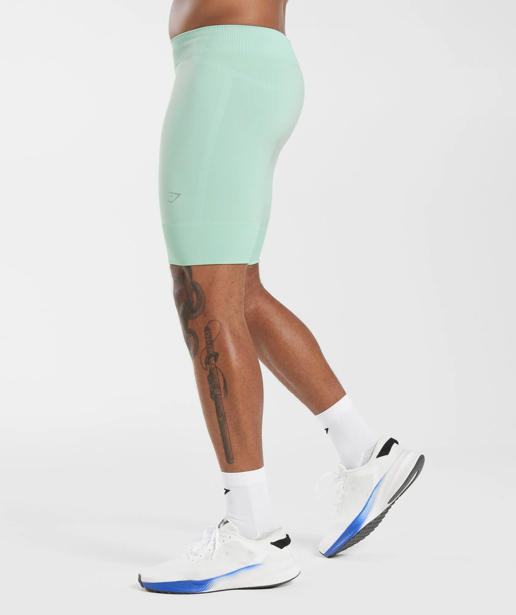 Gymshark Running Seamless 7" Shorts - Pastel Green sold by Gymshark product image thumbnail 3