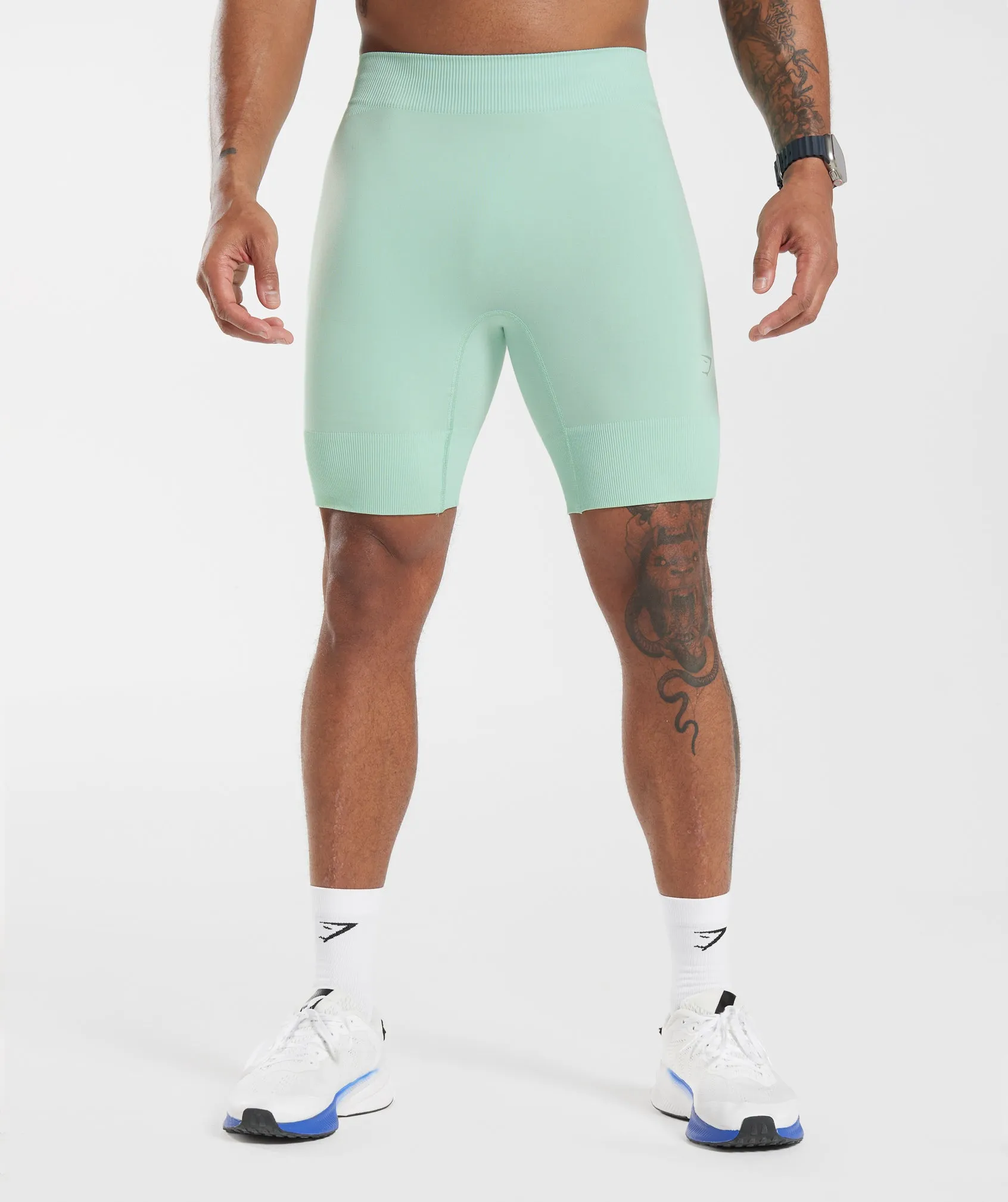 Gymshark Running Seamless 7" Shorts - Pastel Green sold by Gymshark