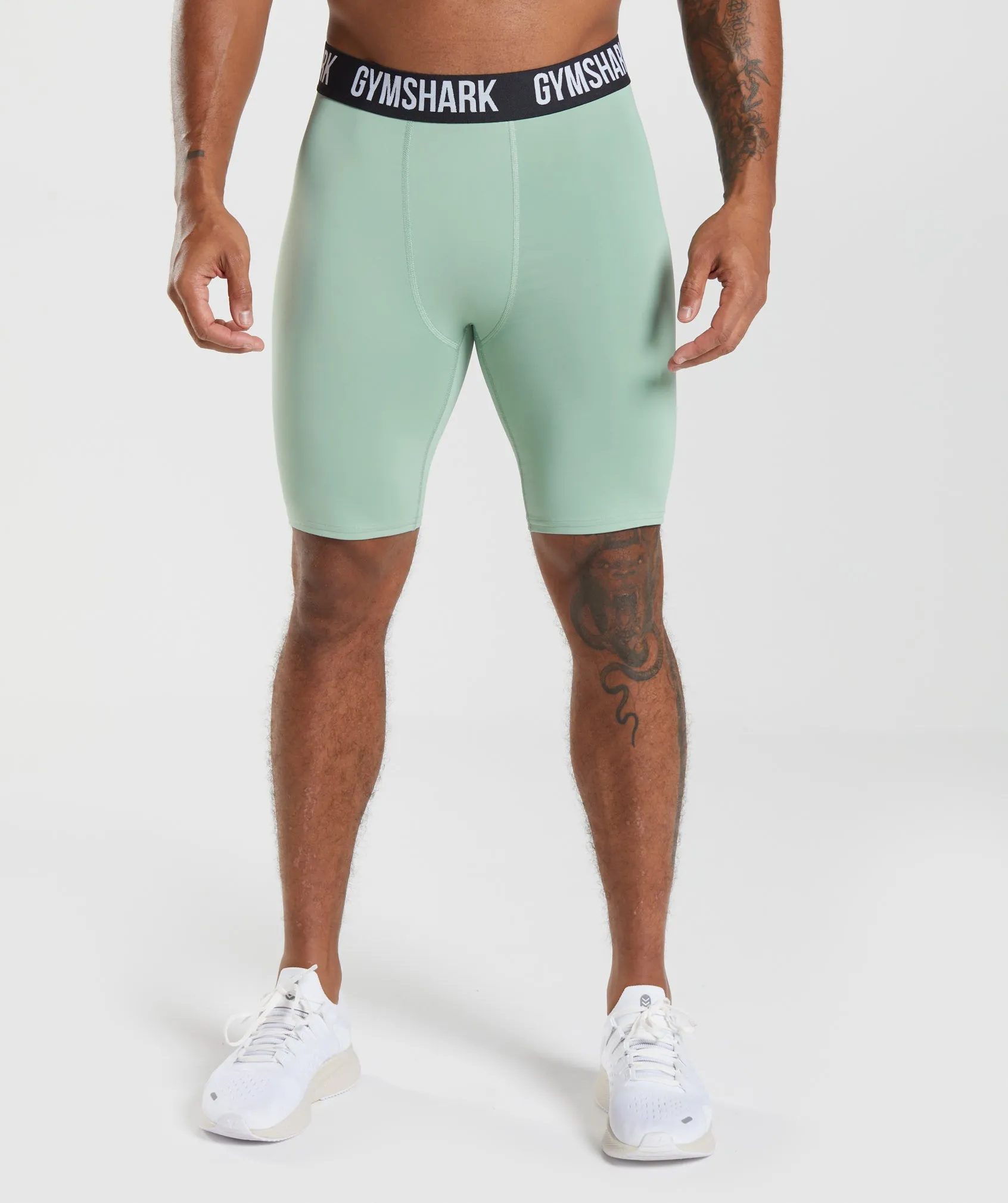 Gymshark Element Baselayer Shorts - Desert Sage Green sold by Gymshark