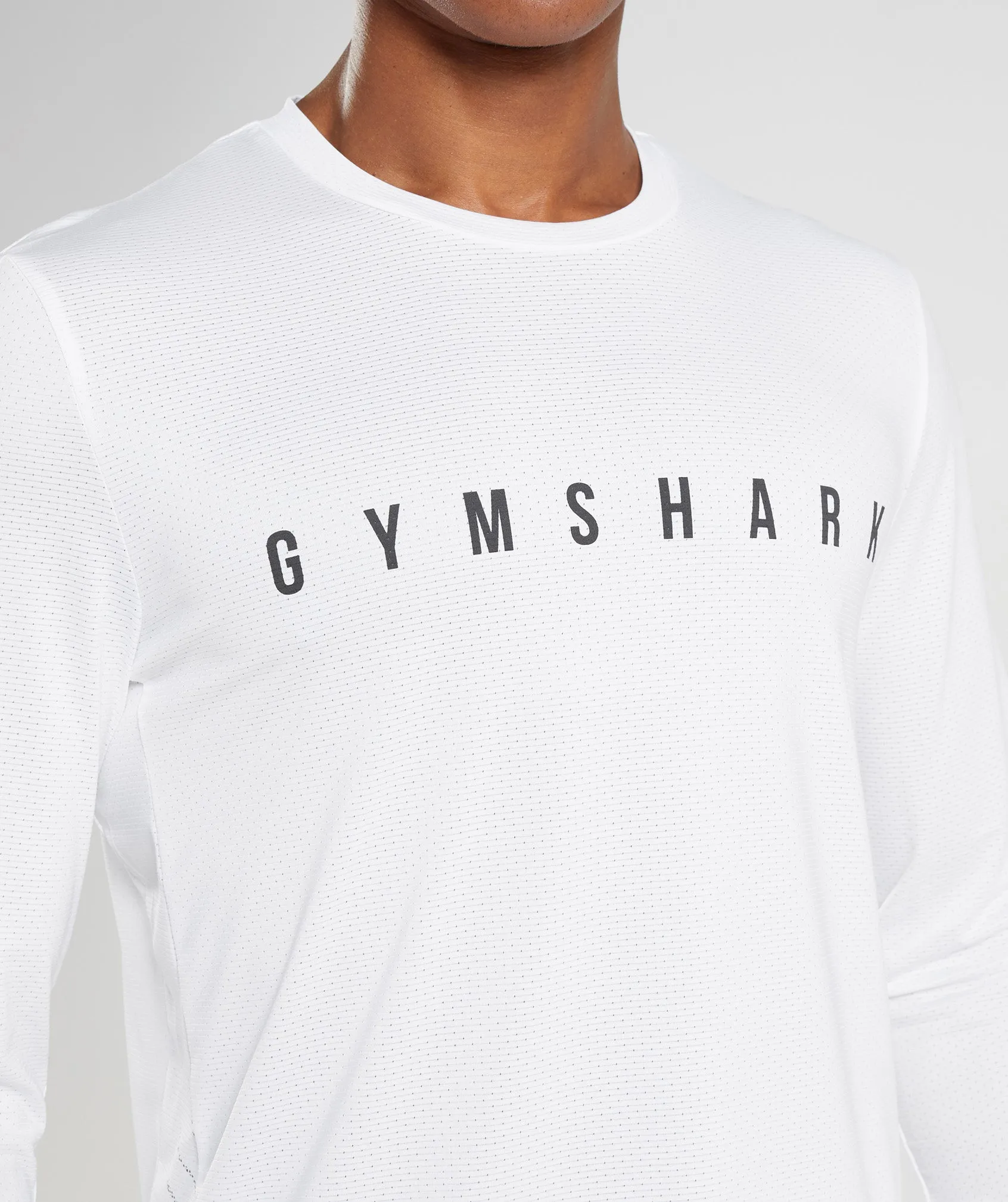 Gymshark Sport Stripe Long Sleeve T-Shirt - White sold by Gymshark product image thumbnail 3