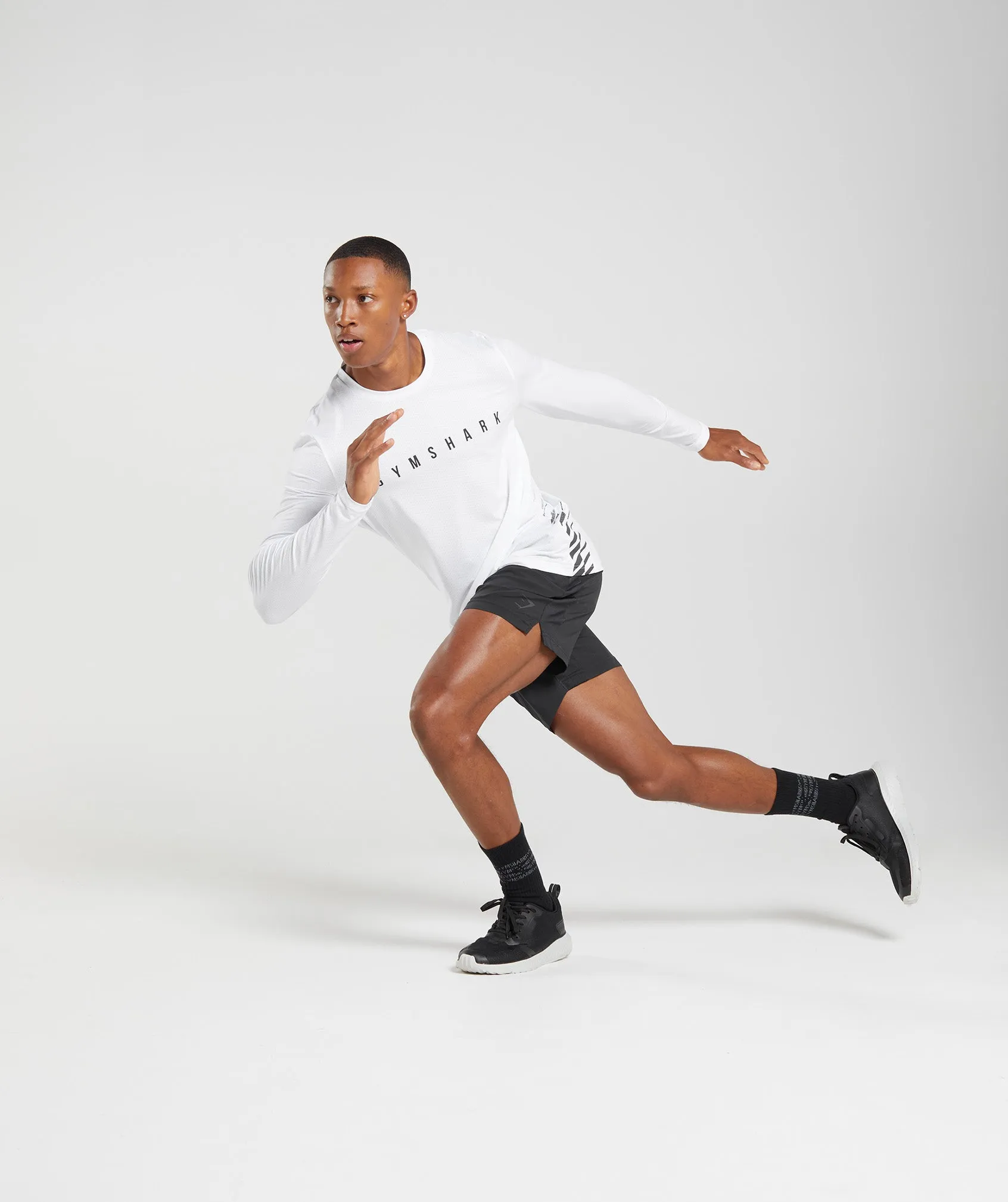 Gymshark Sport Stripe Long Sleeve T-Shirt - White sold by Gymshark product image thumbnail 4