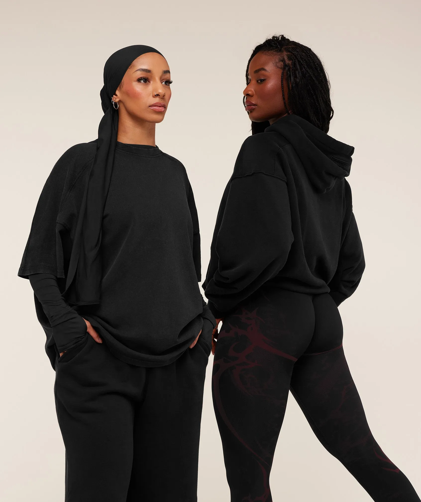 Gymshark Pump Cover Structured Fleece Top - Black/Wash sold by Gymshark product image thumbnail 4