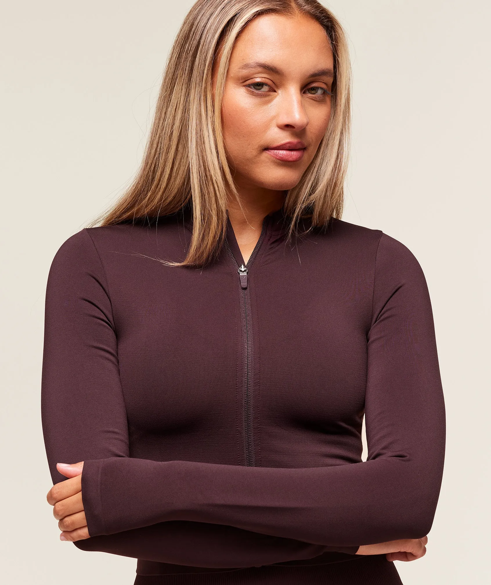 Gymshark Everyday Seamless Zip Tracktop - Cherry Purple sold by Gymshark product image thumbnail 4