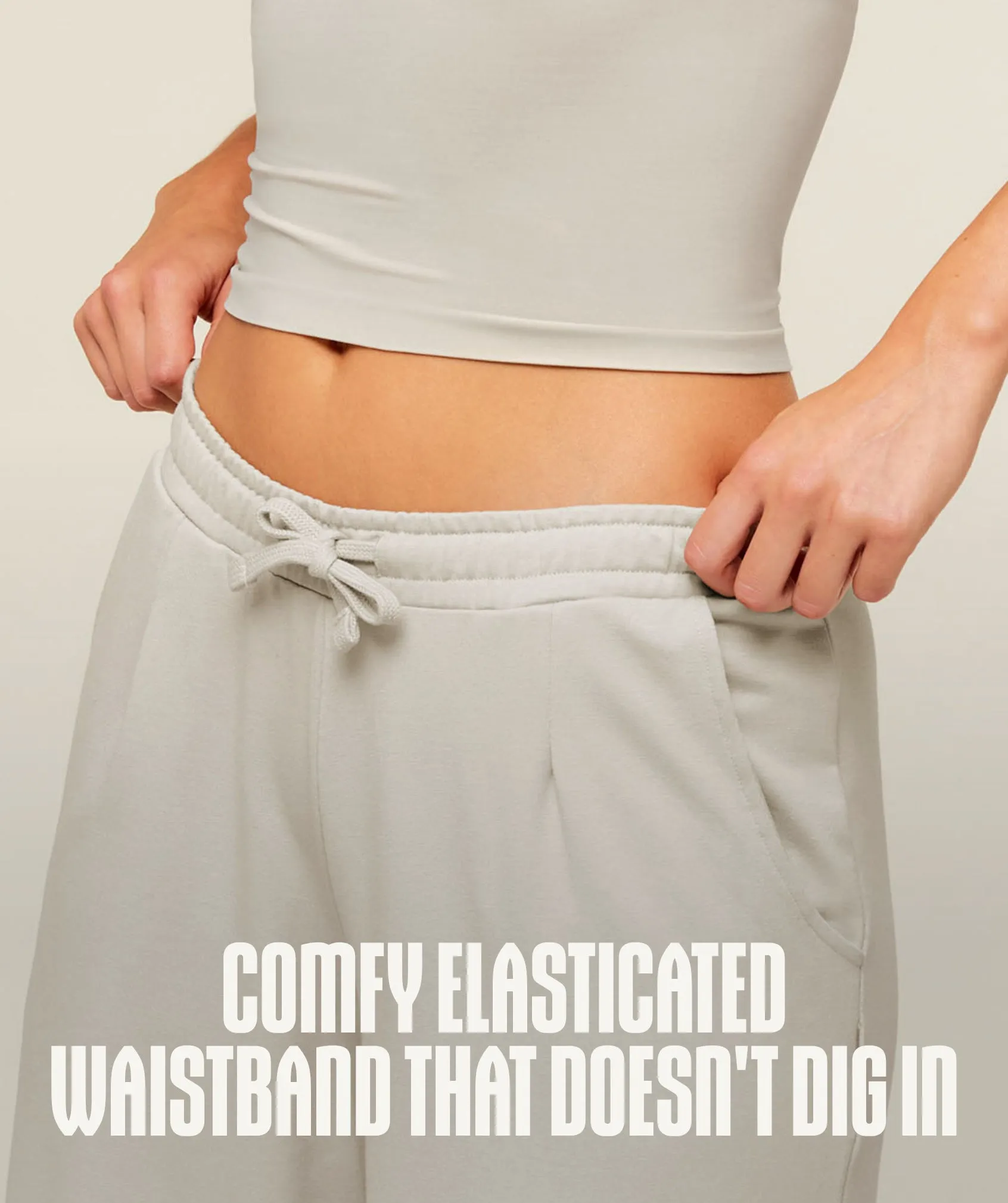 Gymshark Lightweight Wide Leg Pant Short - Pebble Grey sold by Gymshark product image thumbnail 2