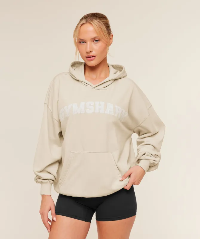 Gymshark Chainstitch Graphic Hoodie - Pebble Grey/Wash made by Gymshark