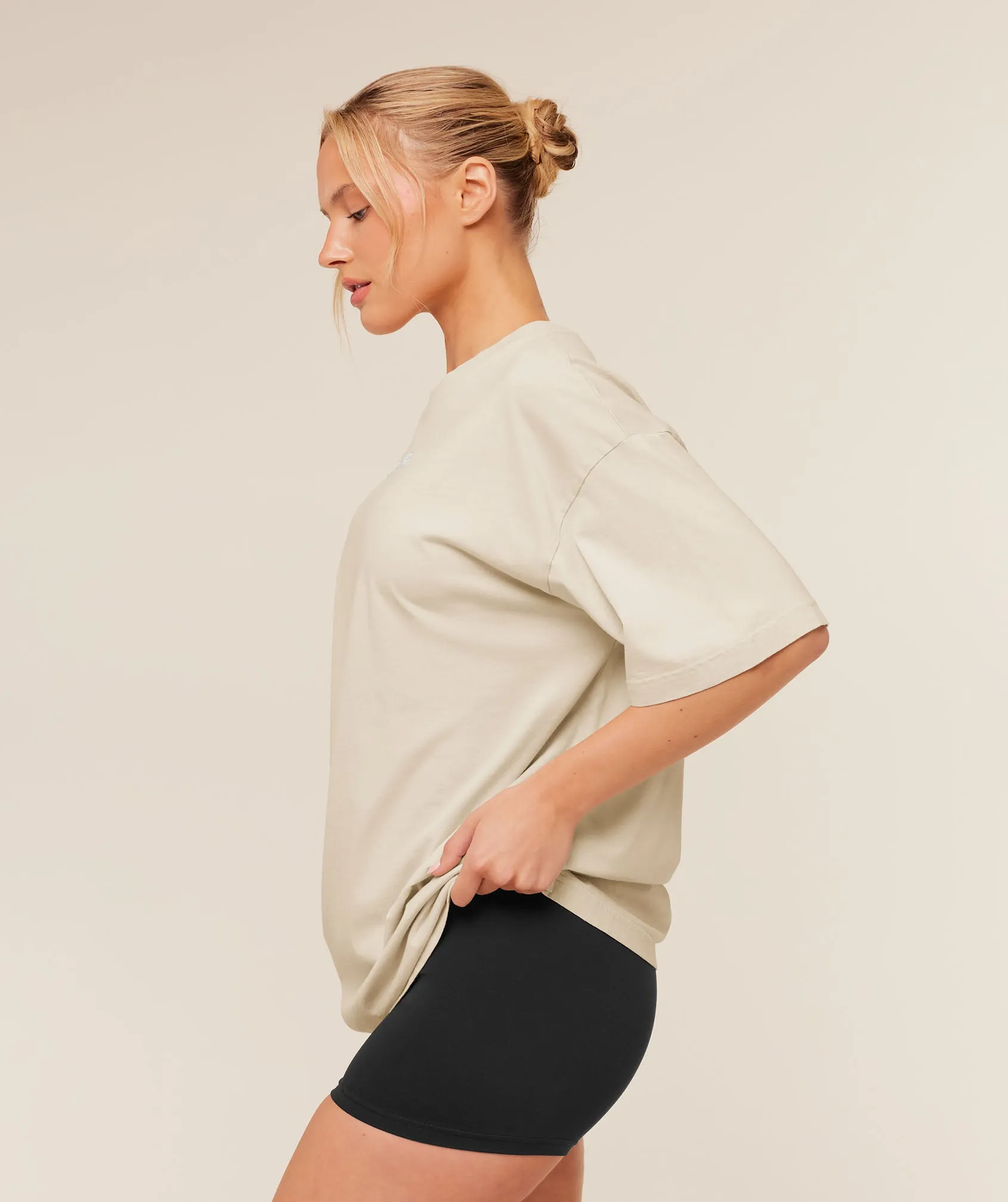 Gymshark Chainstitch Graphic Short Sleeve T-Shirt - Pebble Grey/Wash sold by Gymshark product image thumbnail 3