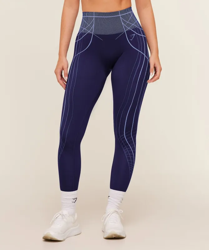 Gymshark Apex Seamless Leggings - Indigo Purple/Chilled Blue made by Gymshark