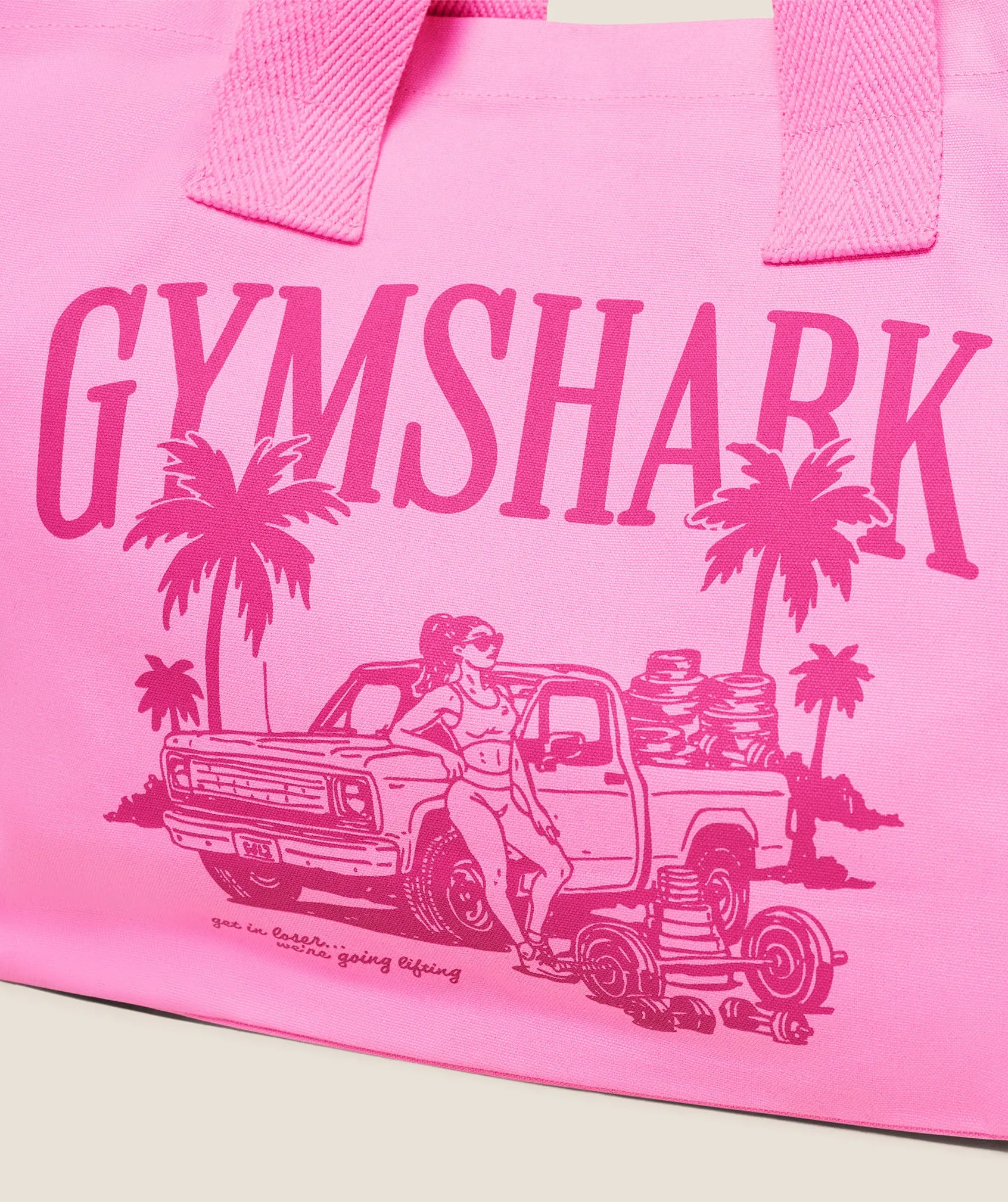 Gymshark Get in Loser, We're Going Lifting Tote - Focus Pink sold by Gymshark product image thumbnail 3