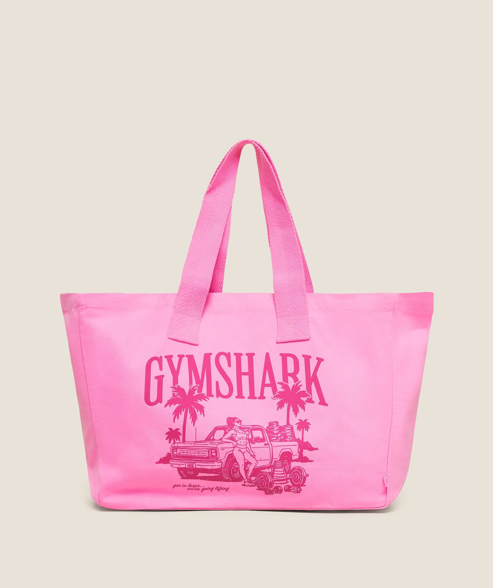 Gymshark Get in Loser, We're Going Lifting Tote - Focus Pink sold by Gymshark