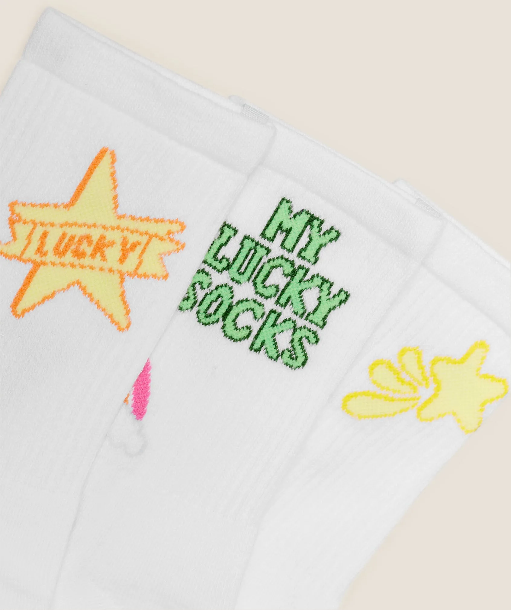 Gymshark Lucky Graphic Crew Socks 3pk - White sold by Gymshark product image thumbnail 3