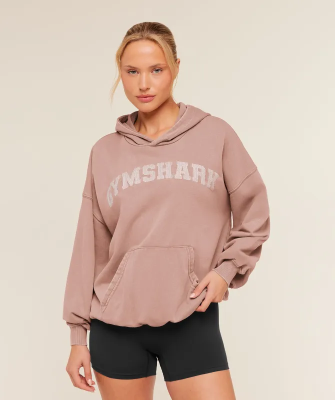 Gymshark Chainstitch Graphic Hoodie - Chestnut Pink/Wash made by Gymshark