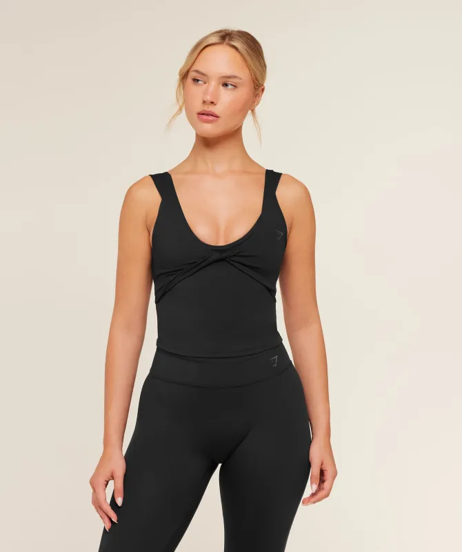 Gymshark Crossover Back Tank - Black made by Gymshark