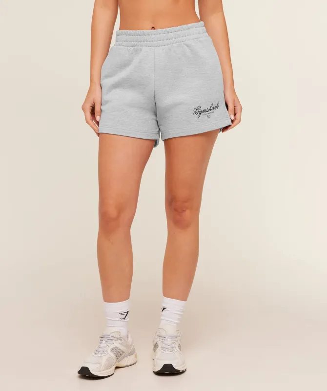 Gymshark Script Embroidery Shorts - Light Grey Core Marl made by Gymshark