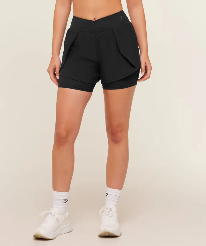 Gymshark Crossover 2-in-1 Shorts - Black made by Gymshark