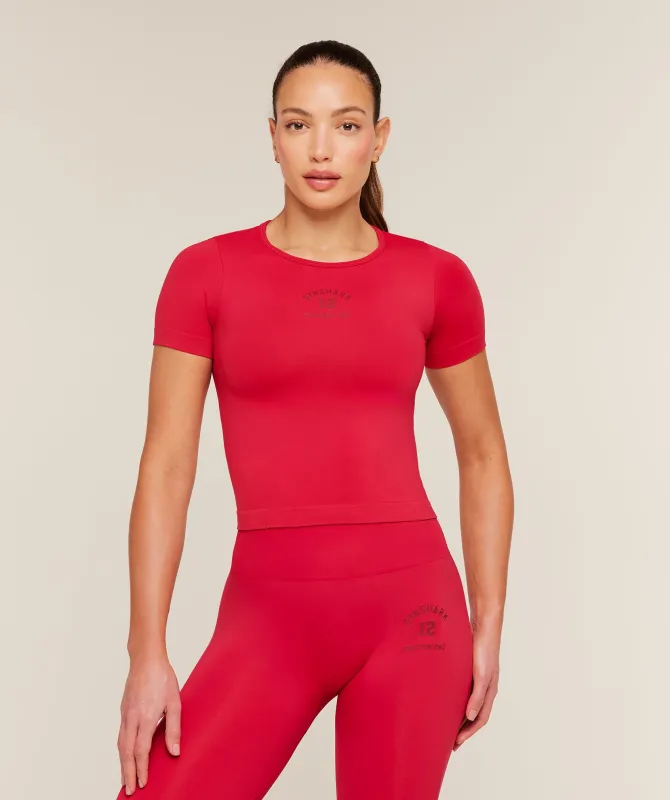 Gymshark Everyday Seamless Graphic Short Sleeve Top - Conditioning Red made by Gymshark