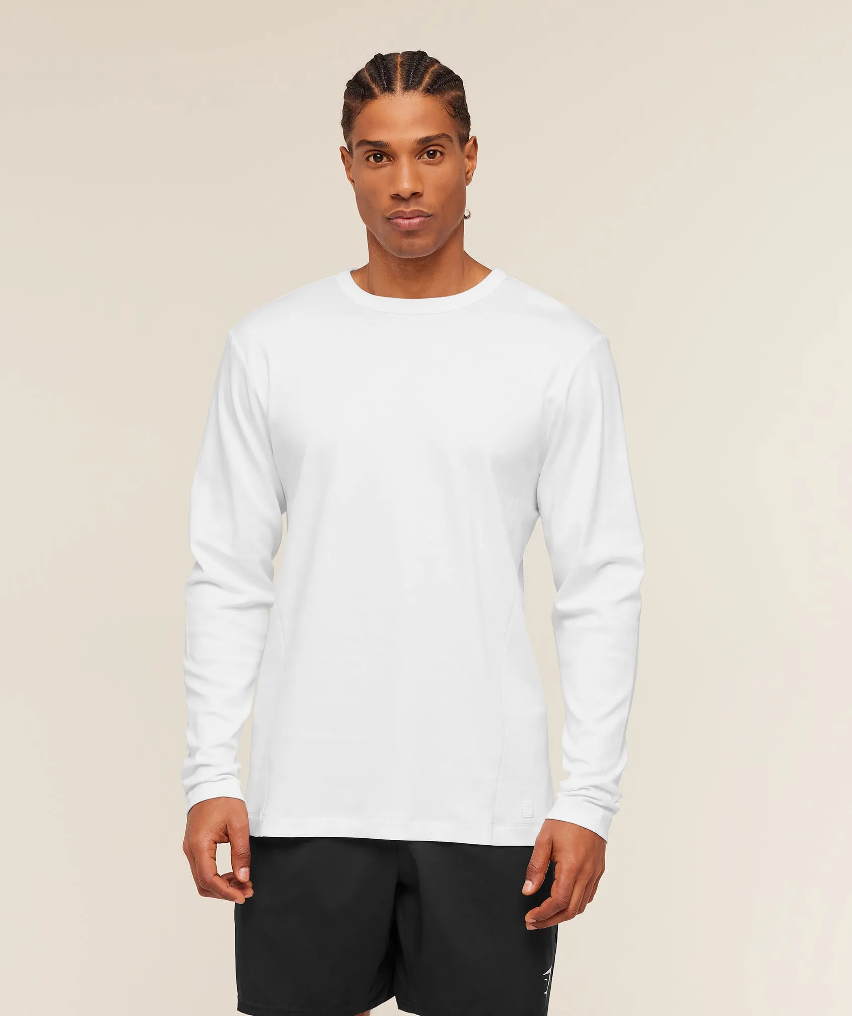 Gymshark Off Duty Long Sleeve T-Shirt - White sold by Gymshark product image thumbnail 4