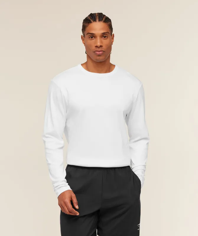 Gymshark Off Duty Long Sleeve T-Shirt - White made by Gymshark