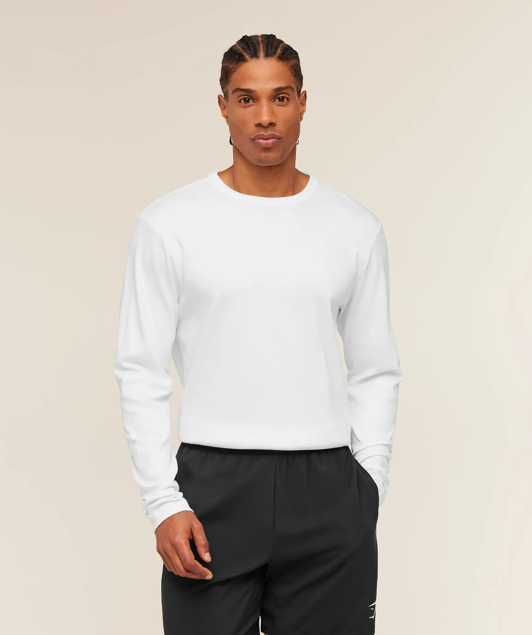 Gymshark Off Duty Long Sleeve T-Shirt - White sold by Gymshark