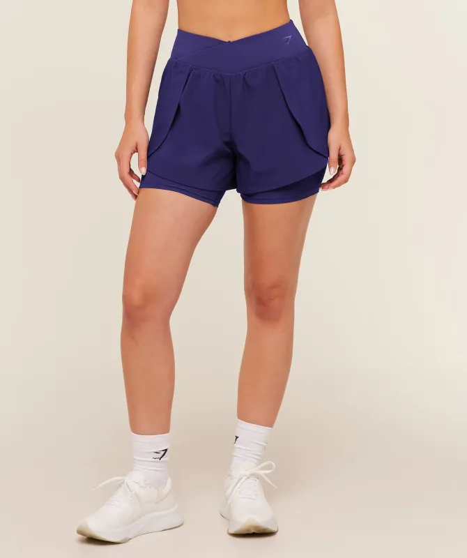 Gymshark Crossover 2-in-1 Shorts - Indigo Purple made by Gymshark