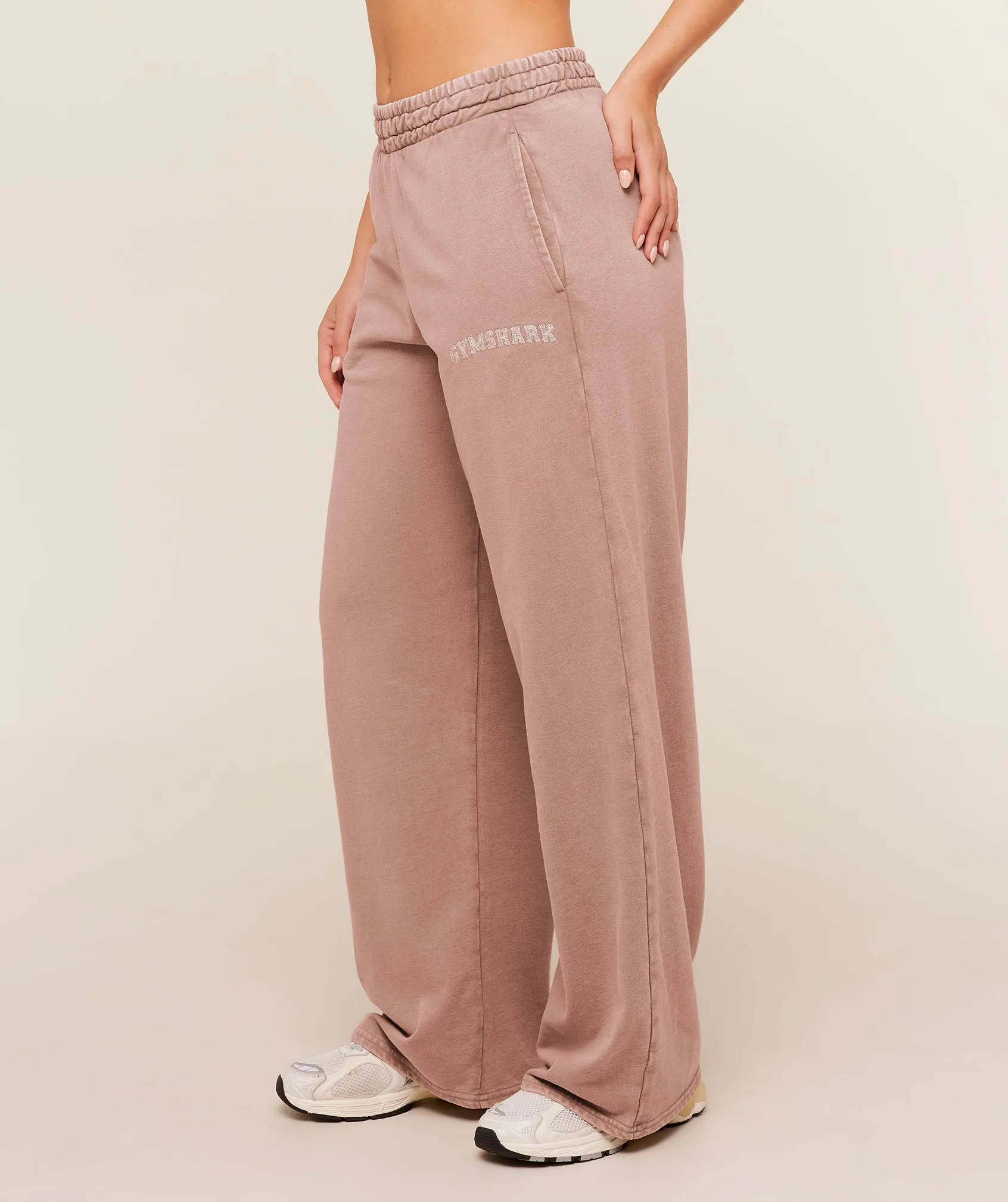Gymshark Chainstitch Graphic Wide Leg Joggers - Chestnut Pink/Wash sold by Gymshark product image thumbnail 3