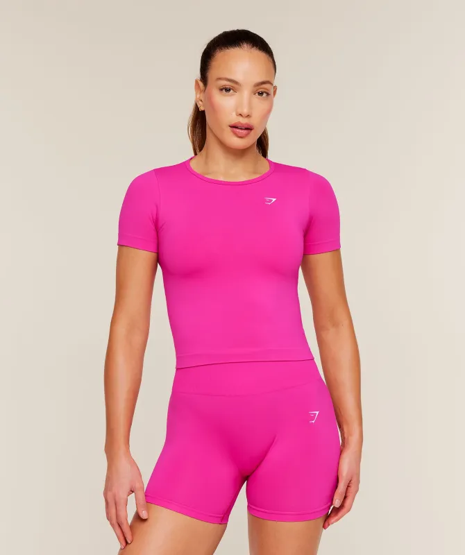 Gymshark Everyday Seamless Short Sleeve Top - Super-Set Pink made by Gymshark