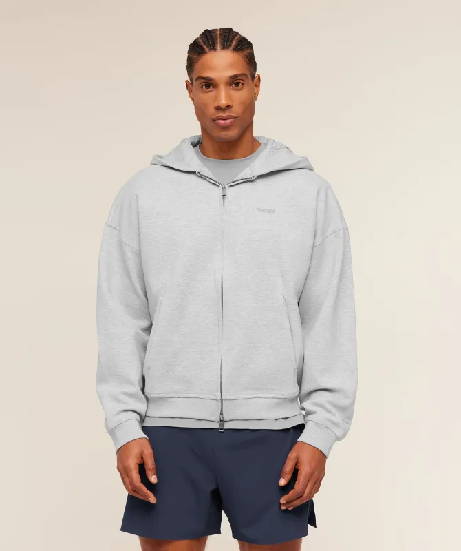 Gymshark Evolve Lightweight Zip Through Hoodie - Bros Soft Grey Marl made by Gymshark