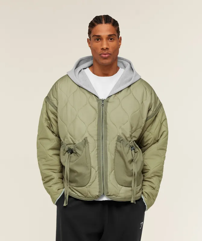 Gymshark x Saalt Studios Jacket - GS Utility Green/GUILLE Core Grey Marl made by Gymshark