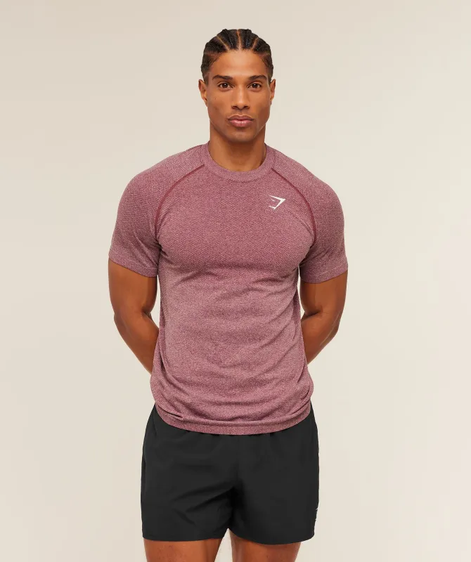 Gymshark Vital Seamless T-Shirt - White/Port made by Gymshark