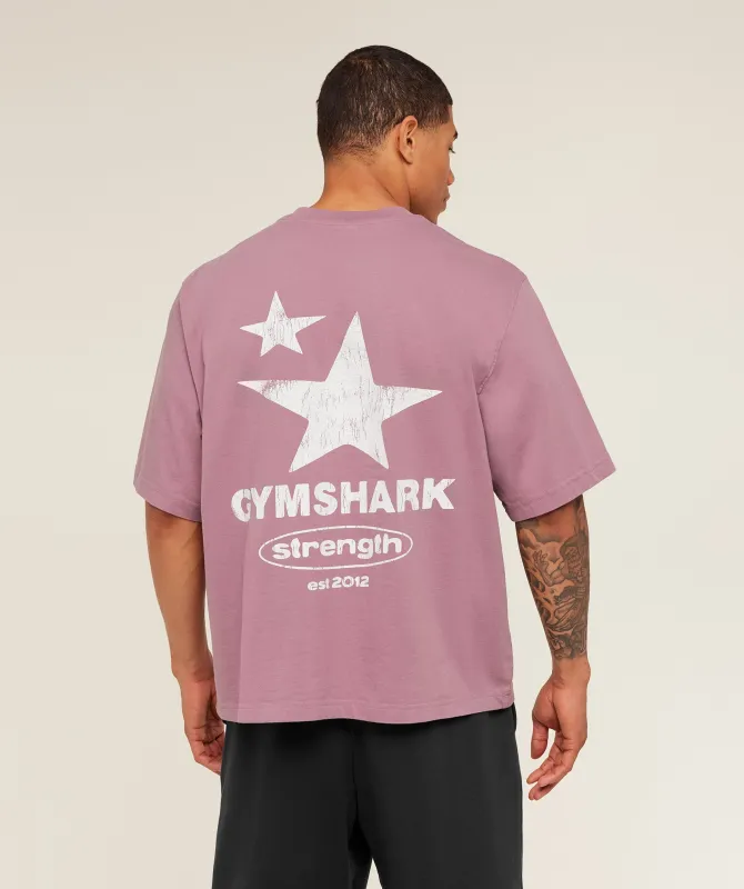 Gymshark Strength Stars Washed Graphic T-Shirt - Calm Pink made by Gymshark