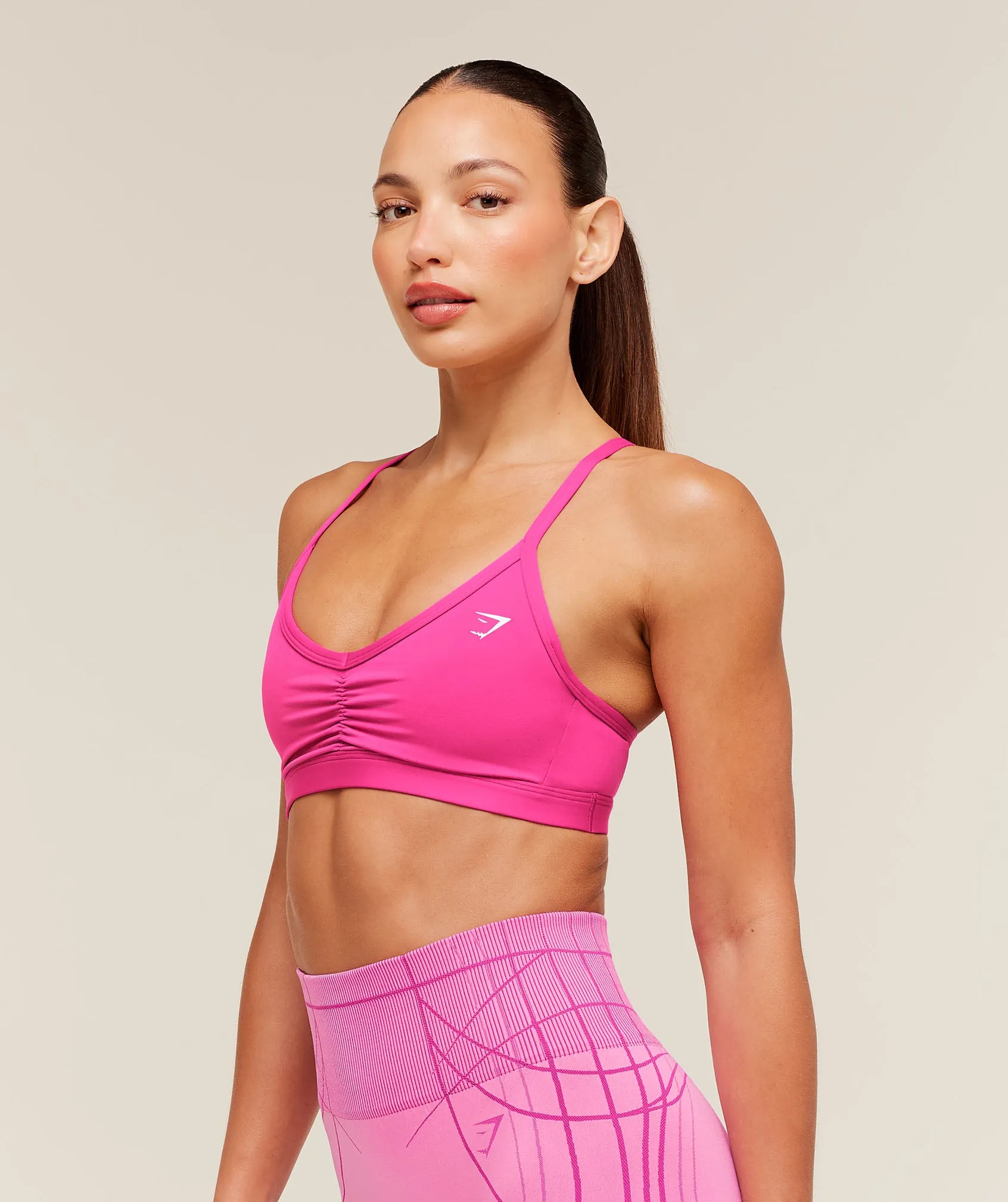 Gymshark Ruched Strappy Sports Bra - Super-Set Pink sold by Gymshark product image thumbnail 3