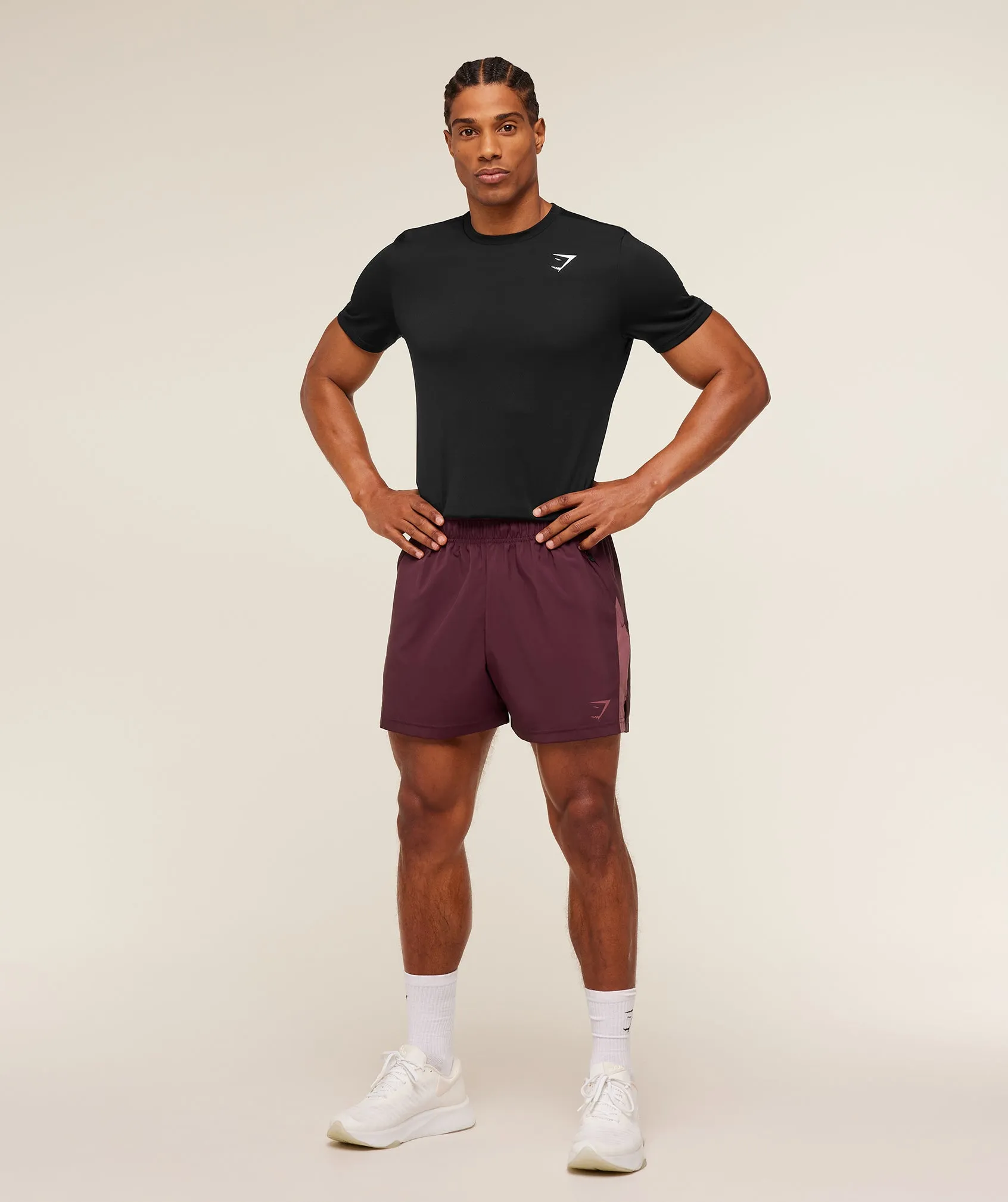 Gymshark Sport 5" Shorts - Impact Burgundy/Reset Pink sold by Gymshark product image thumbnail 4
