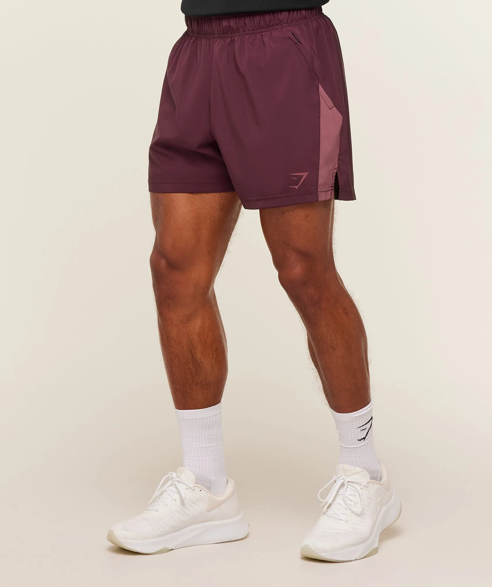 Gymshark Sport 5" Shorts - Impact Burgundy/Reset Pink sold by Gymshark