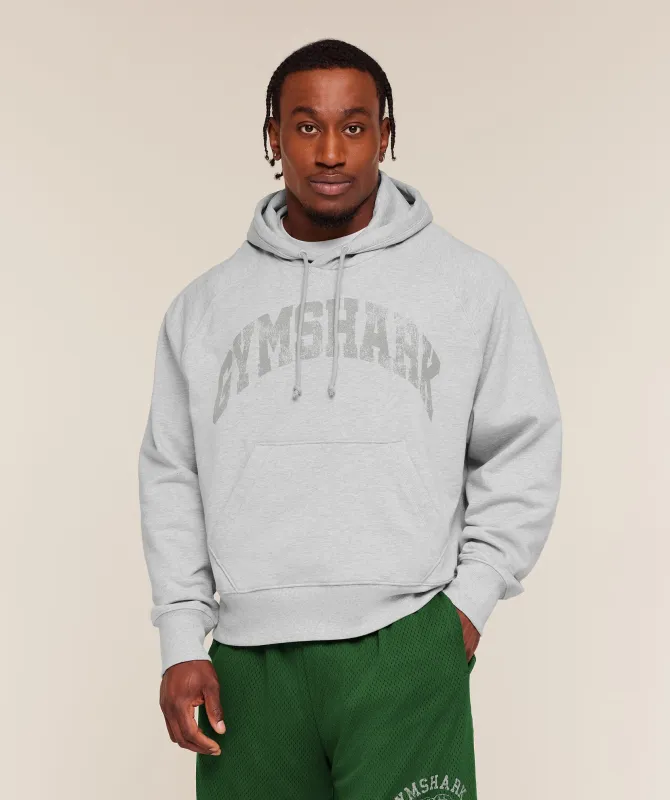 Gymshark Retro Collegiate Graphic Hoodie - Bros Soft Grey Marl made by Gymshark