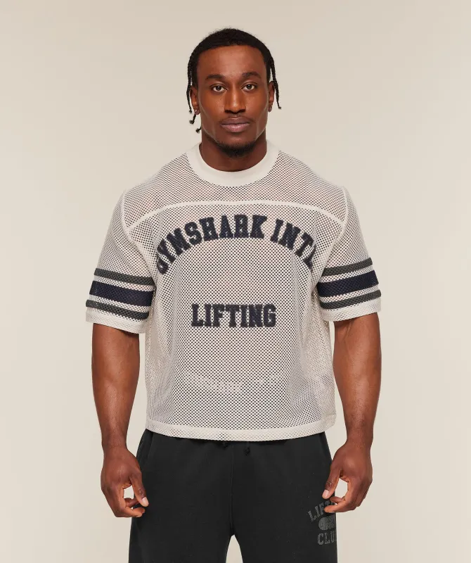 Gymshark Collective Mesh Contrast Jersey - Tinted White made by Gymshark