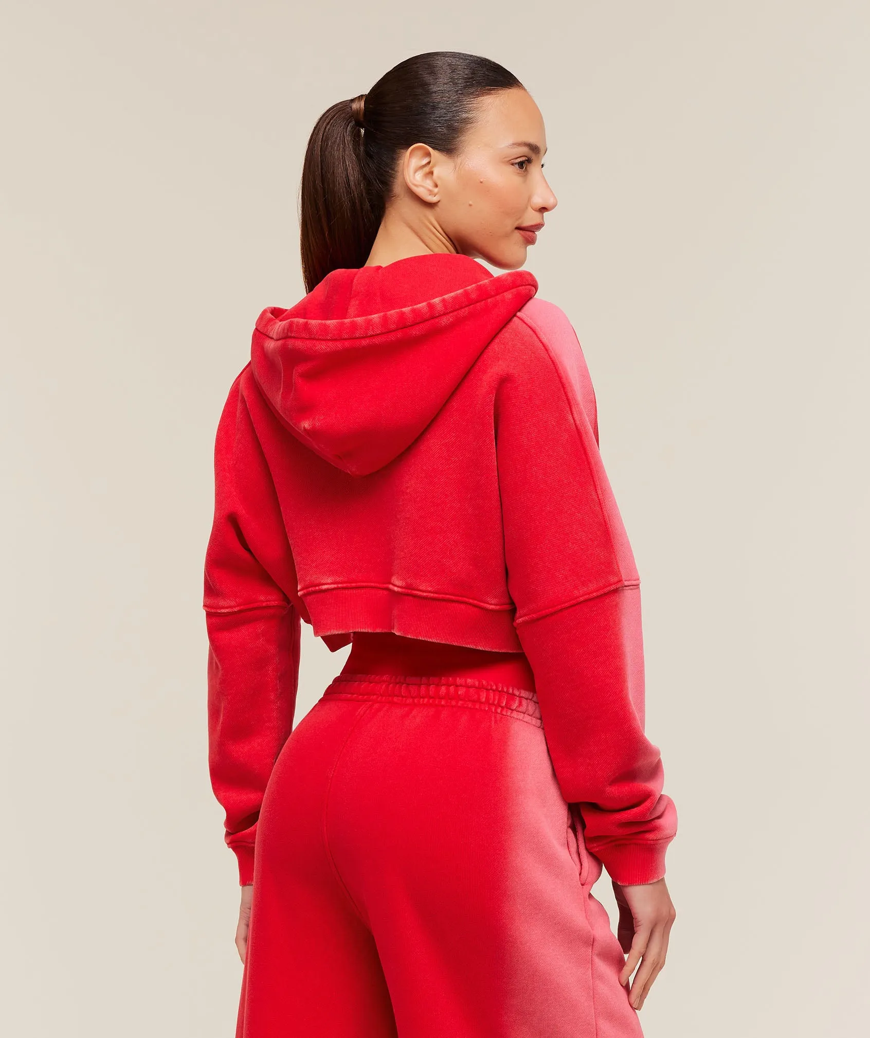 Gymshark Pump Washed Zip Through Hoodie - Carmine Red/Soft White sold by Gymshark product image thumbnail 2