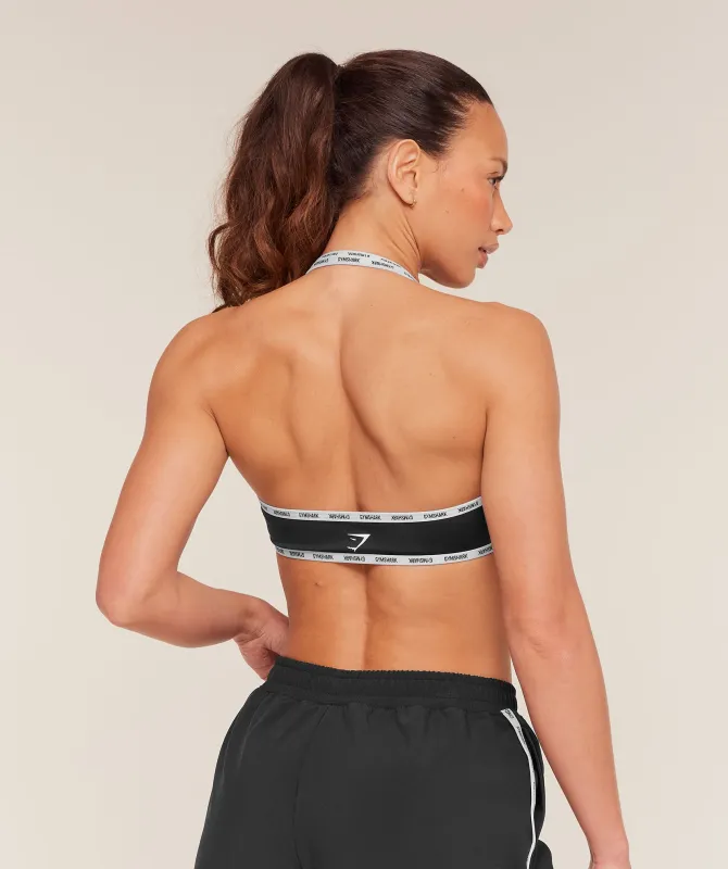 Gymshark Micro Logo Clasp Minimal Bra - Black made by Gymshark