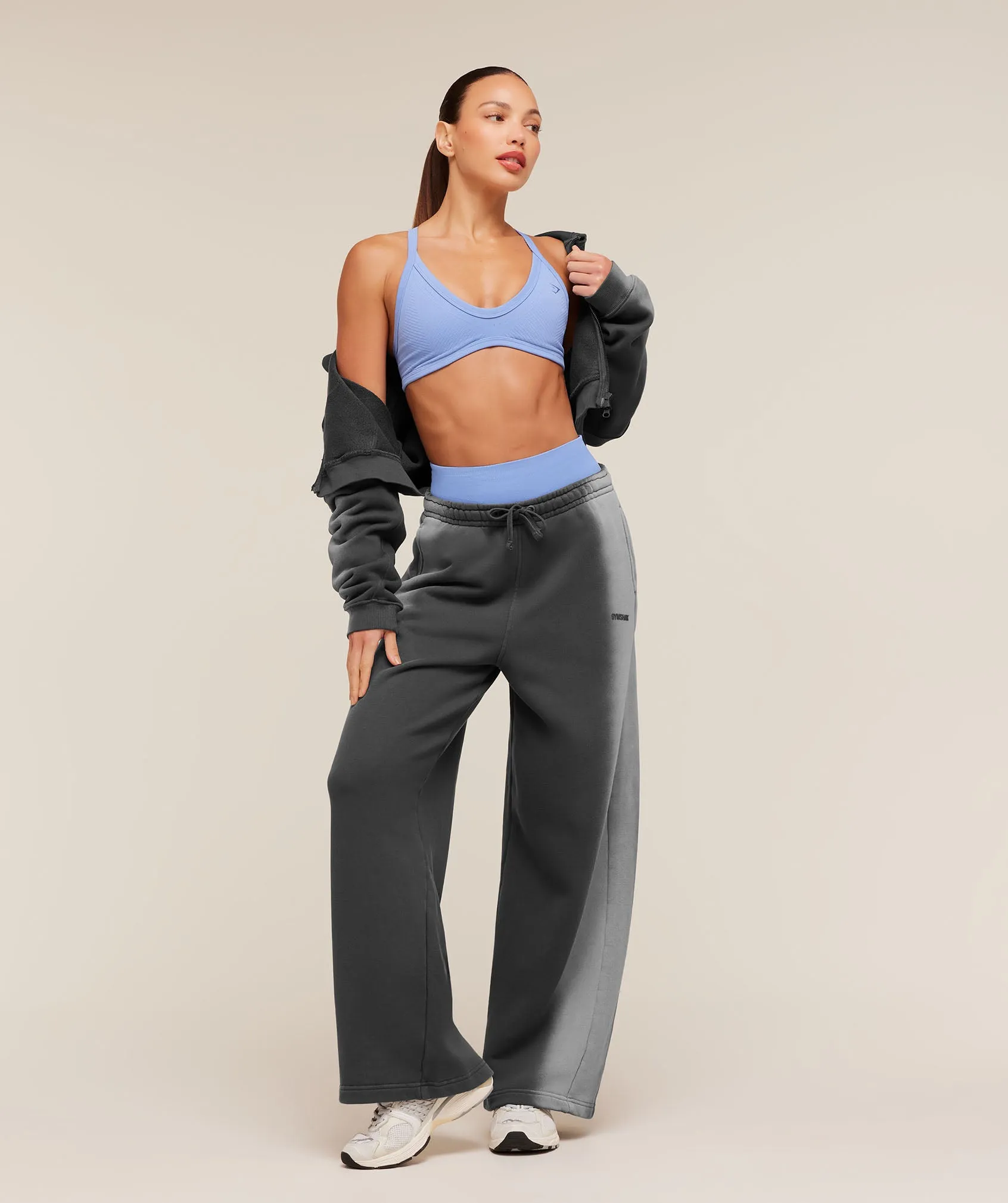 Gymshark Pump Washed Zip Through Hoodie - Onyx Grey/Stratus Grey sold by Gymshark product image thumbnail 4