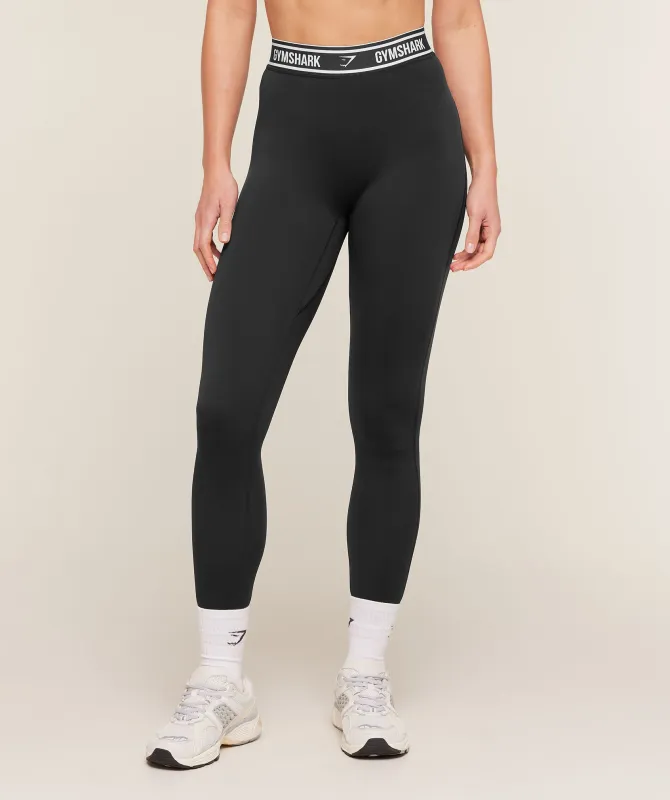 Gymshark Waistband Logo Leggings - Black made by Gymshark