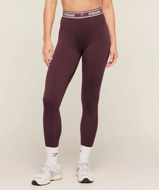 Gymshark Waistband Logo Leggings - Cherry Purple made by Gymshark