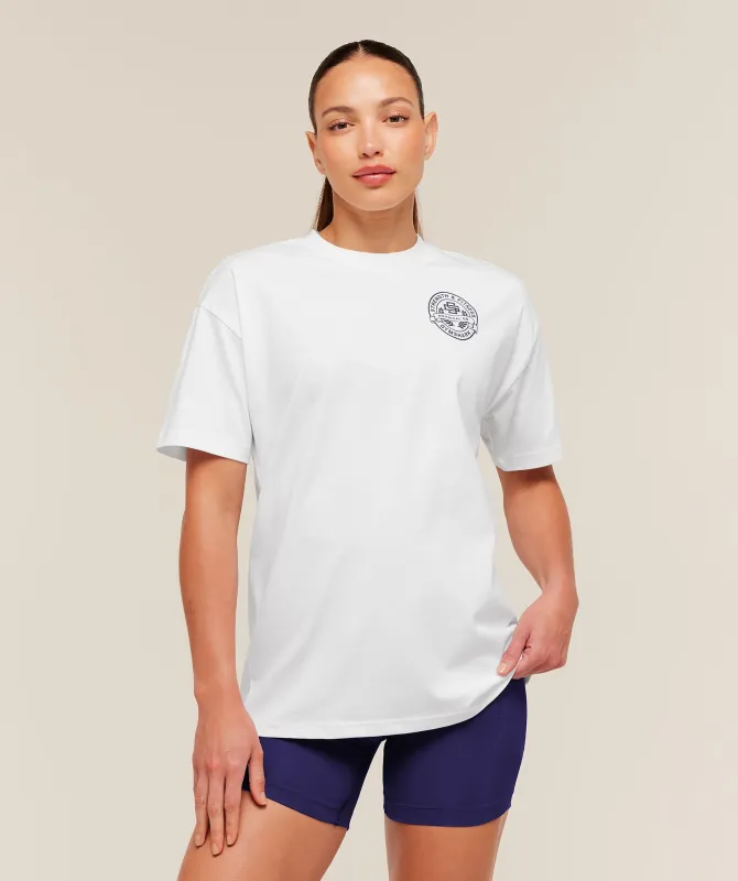 Gymshark Strength and Fitness Crest Graphic T-Shirt - White made by Gymshark