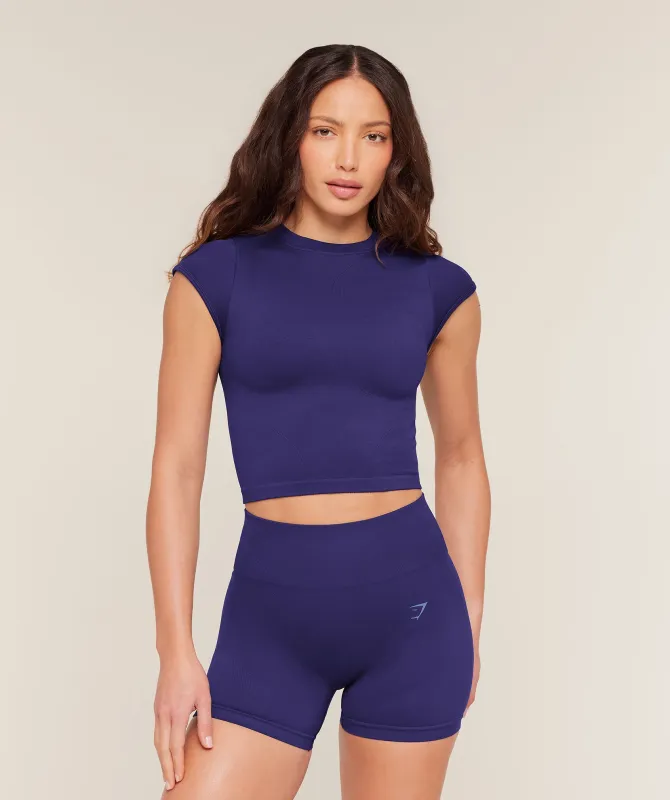 Gymshark Poise Crew Neck Short Sleeve Top - Indigo Purple made by Gymshark