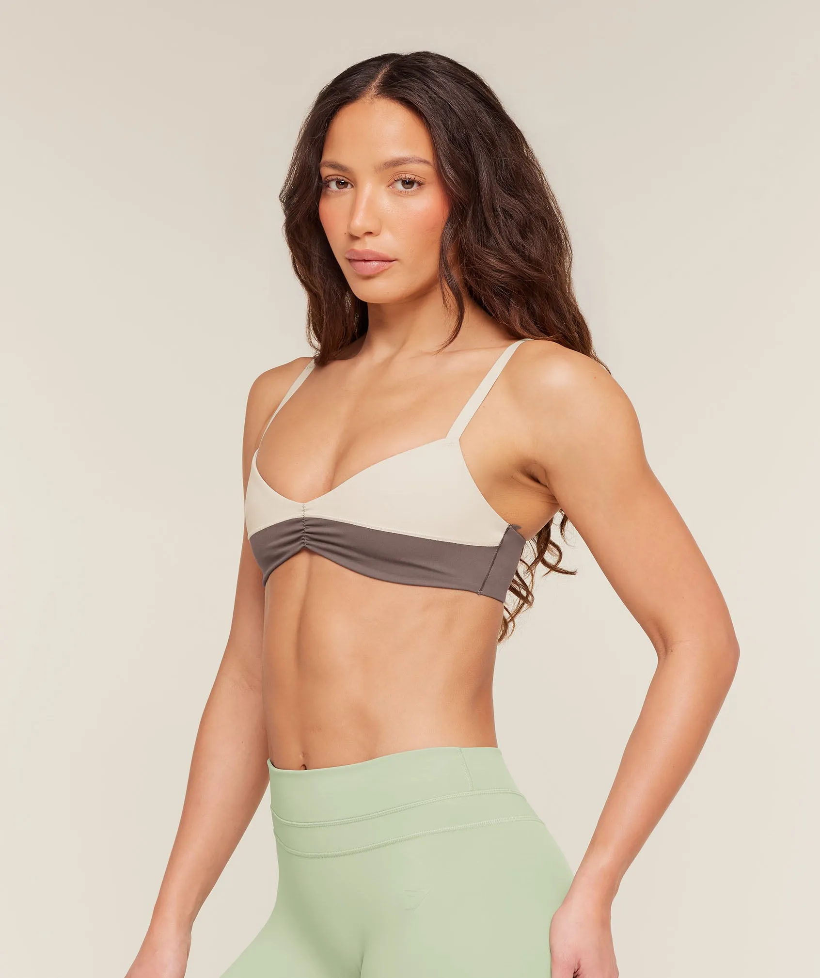 Gymshark Colour Block Sports Bra - Cool Brown/Pebble Grey sold by Gymshark product image thumbnail 3