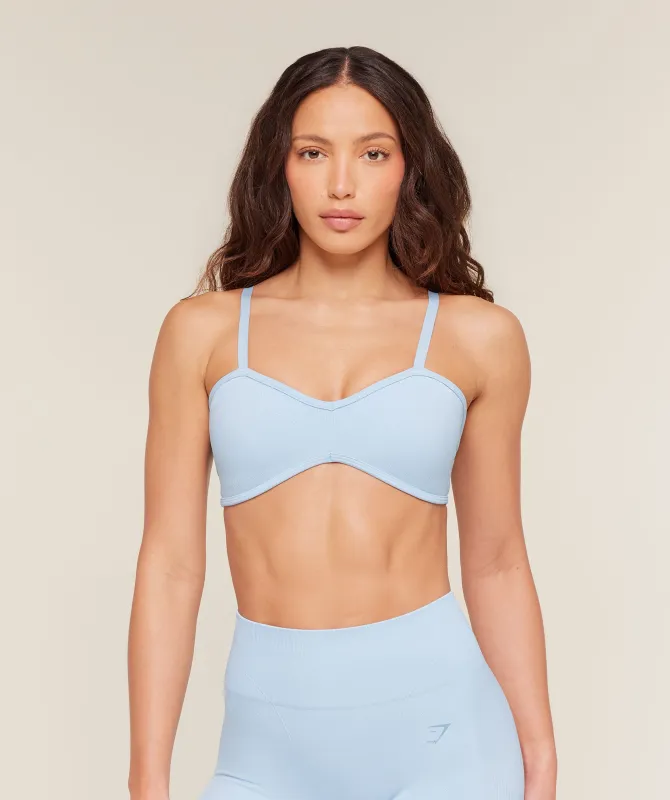 Gymshark Poise Light Support Seamless Sports Bra - Chilled Blue made by Gymshark