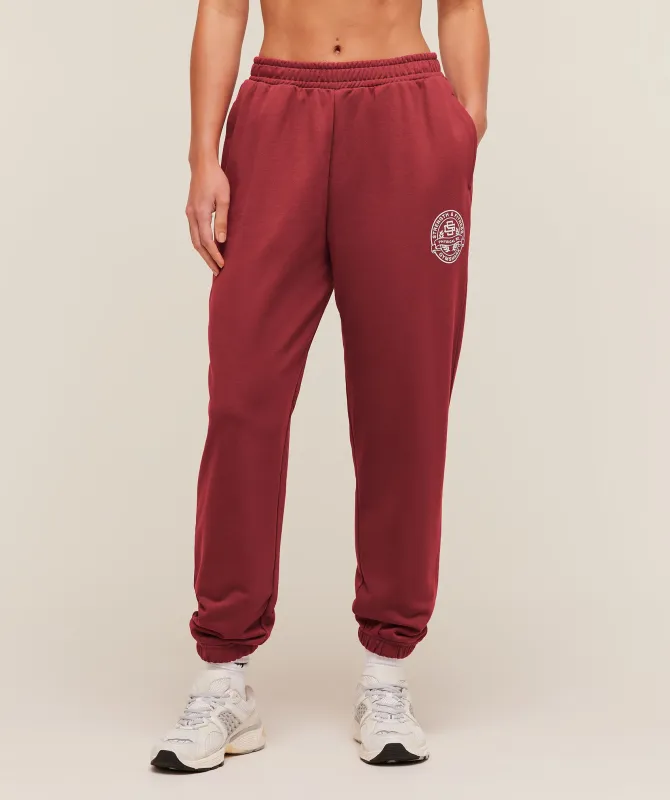 Gymshark Strength and Fitness Crest Graphic Joggers - Athletic Burgundy made by Gymshark