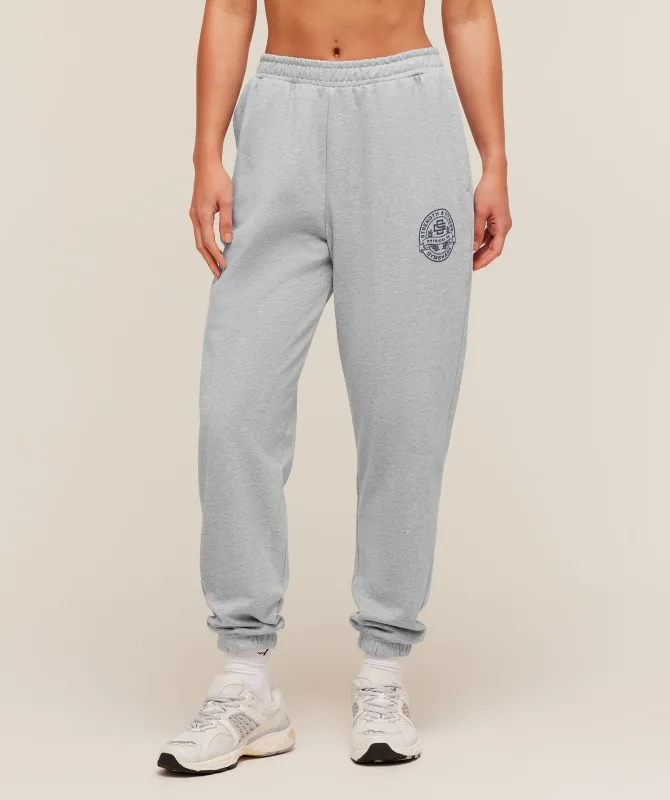 Gymshark Strength and Fitness Crest Graphic Joggers - Light Grey Core Marl made by Gymshark