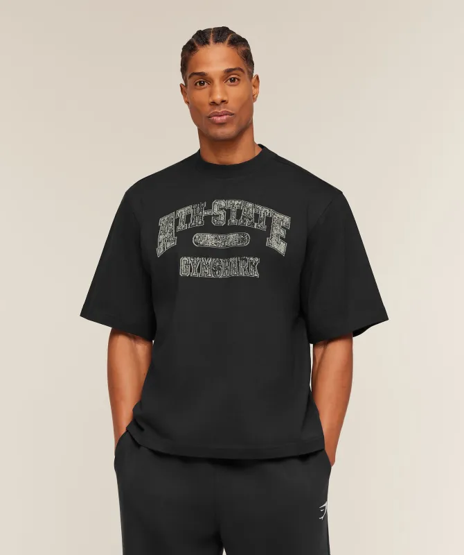 Gymshark Ath-State Graphic T-Shirt - Black made by Gymshark